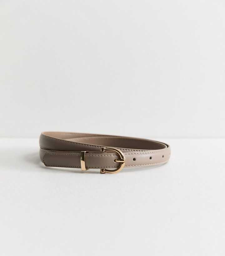 Mink Faux Leather Skinny Belt
