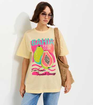 Light Yellow Papaya Oversized T-Shirt