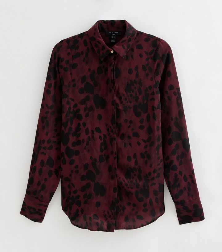 Red Animal Print Long Sleeve Shirt