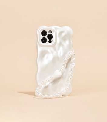 Coconut Lane Cream Chunky Pearls Beaded Phone Strap