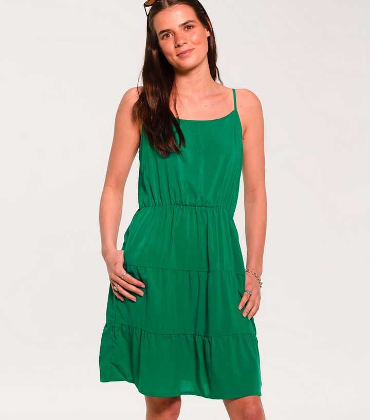 Sunshine Soul Green Tiered Cami Mini Dress