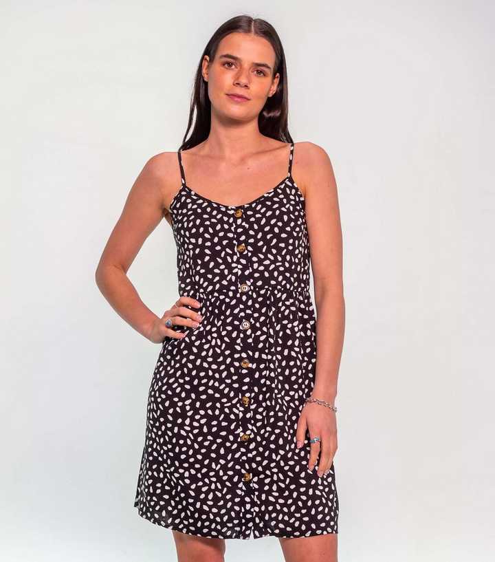 Sunshine Soul Black Abstract Spot Print Cami Mini Dress