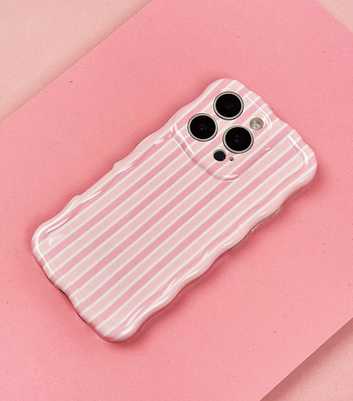 Coconut Lane Pink Powder Stripe Wavy Phone Case