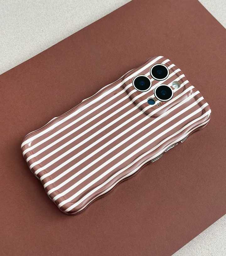 Coconut Lane Chestnut Stripe Wavy Phone Case