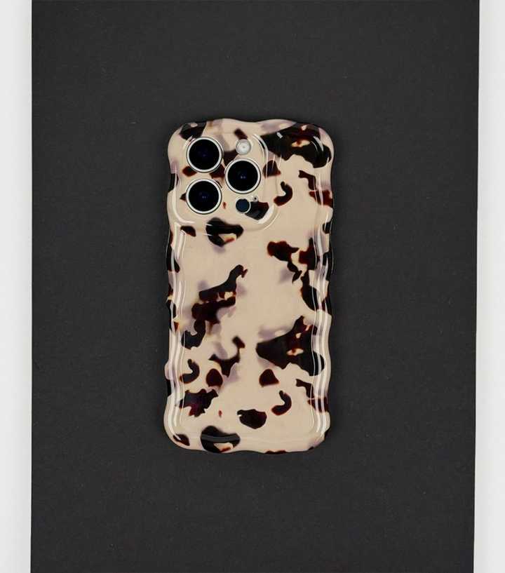 Coconut Lane Cream Tortoiseshell Effect Wavy Phone Case | New Look