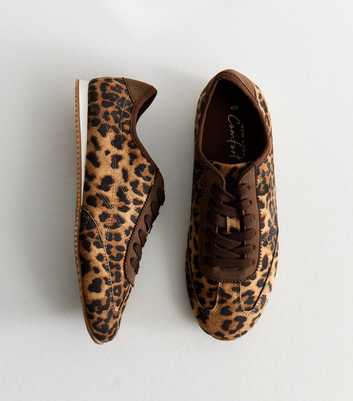 Leopard Print Faux Suede Trainers