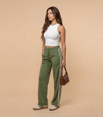 Urban Bliss Green Side Stripe Straight Joggers