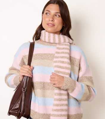 Blue Vanilla Oatmeal Stripe Scarf Hybrid Jumper