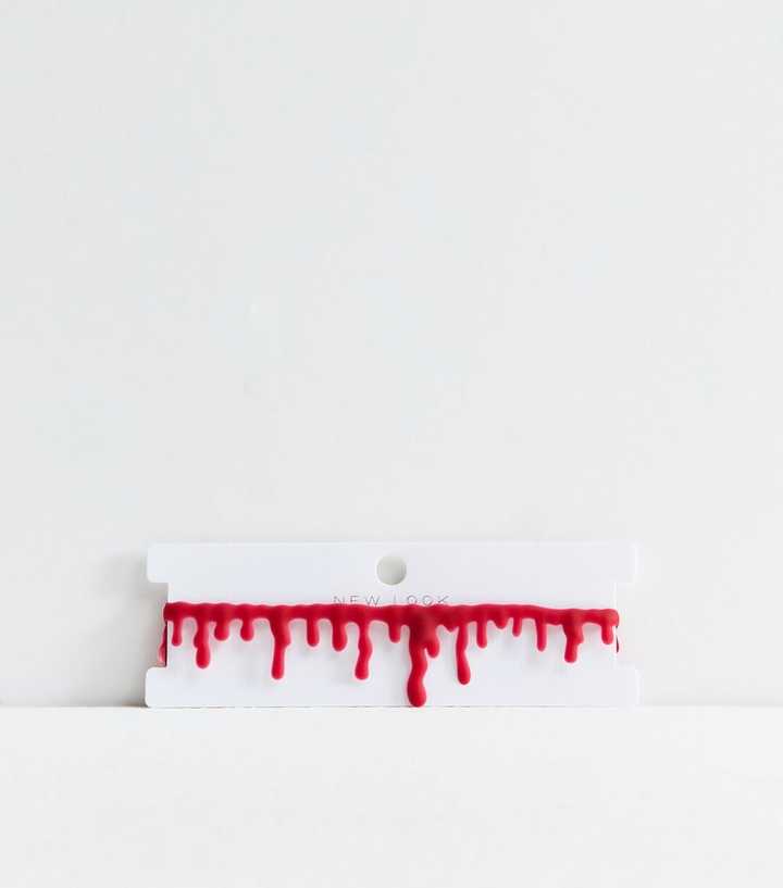 Bright Red Halloween Blood Choker Necklace