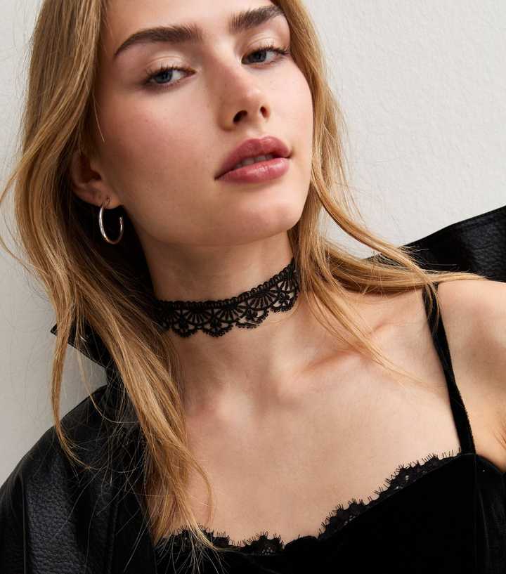 Black Halloween Lace Choker Necklace