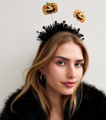Orange Halloween Pumpkin Bopper Headband