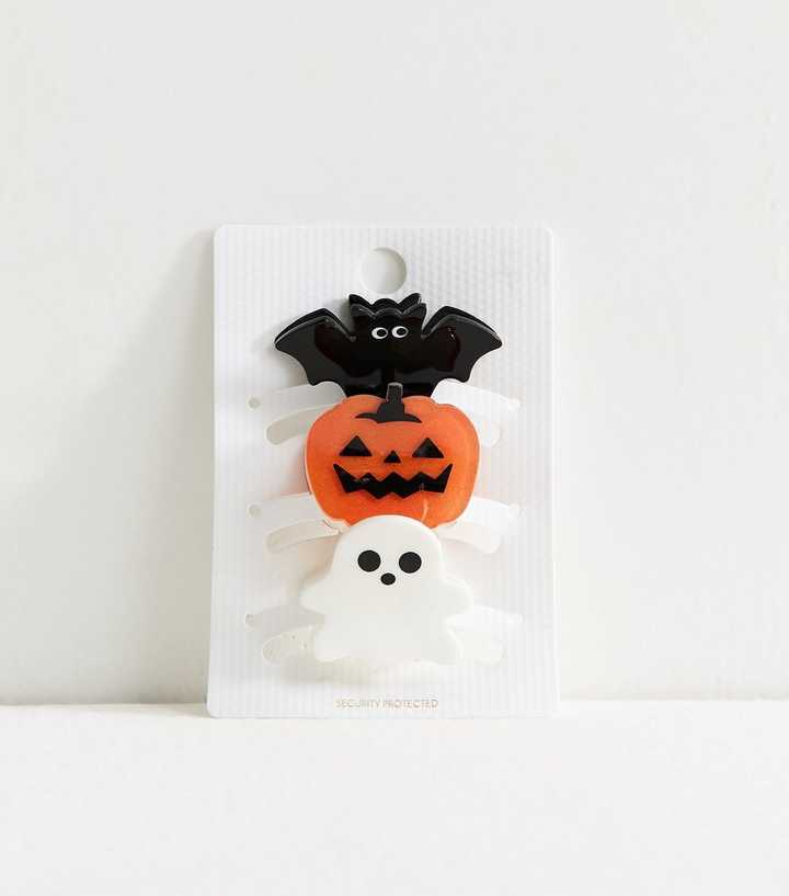 Pack Of 3 Multicolour Halloween Hair Claw Clips