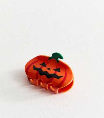 Orange Halloween Pumpkin Hair Claw Clip