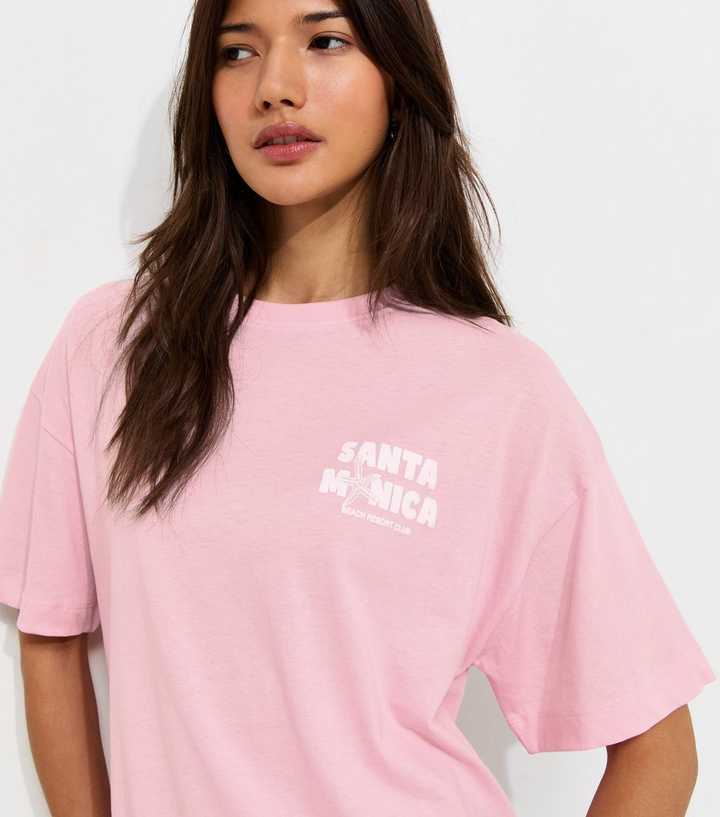 Light Pink Cotton Santa Monica Oversized T-Shirt