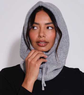 South Beach Light Grey Rib Knit Balaclava