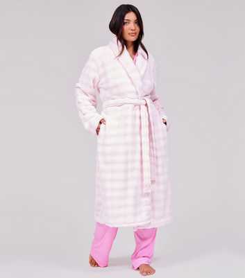 Loungeable Light Pink Bubble Fleece Dressing Gown