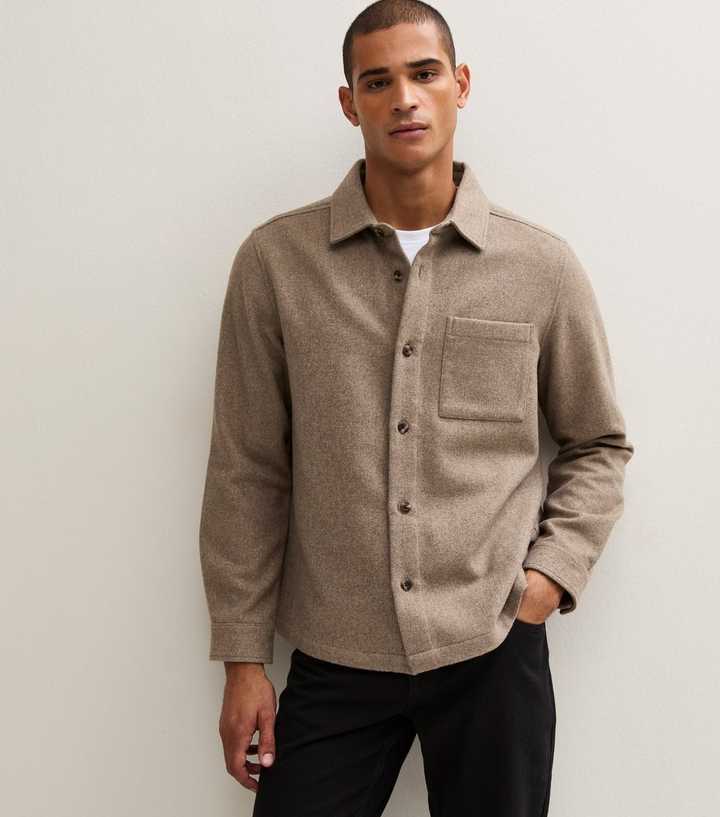 Camel Boxy Fit With Wool Overshirt
