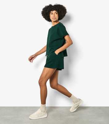 Apricot Dark Green Cotton Rich Waffle Shorts
