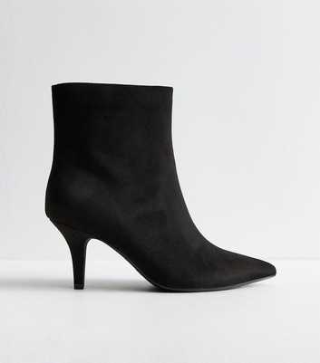Black Faux Suede Ankle Boots