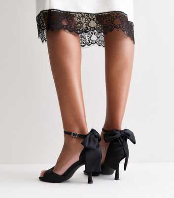 Black Satin Bow Back Stilettos