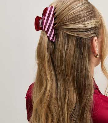 Red Christmas Glitter Candy Cane Hair Claw Clip