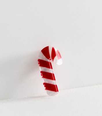 Red Christmas Candy Cane Shape Hair Claw Clip