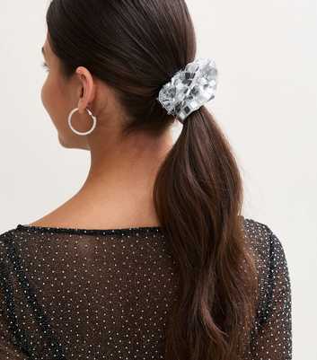 Silver Christmas Disco Ball Scrunchie