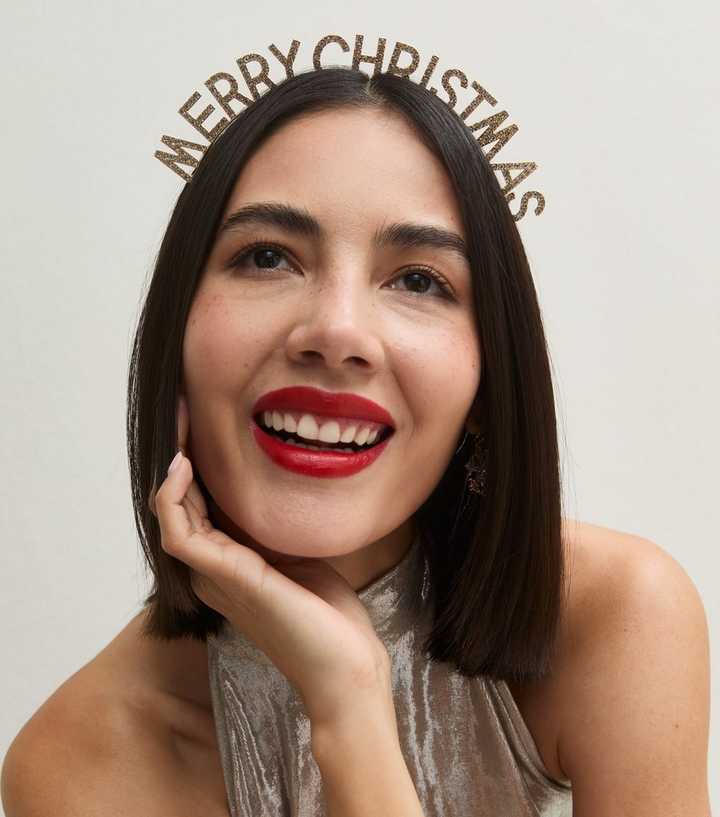 Gold Tone Christmas Merry Christmas Headband