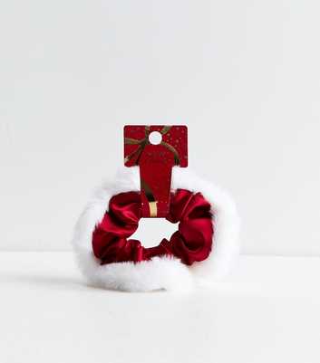 Bright Red Christmas Satin Santa Scrunchie