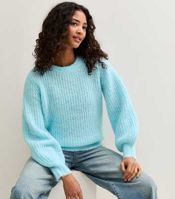 Sunshine Soul Light Blue Fisherman Knit Jumper