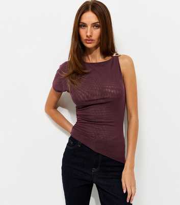 Dark Burgundy Jersey Single Sleeve Top