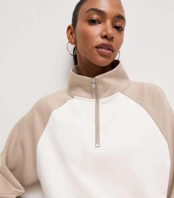 Premium Mink Colour Block Raglan Sleeve Sweatshirt