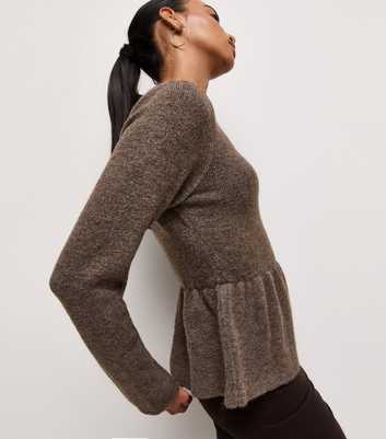 Dark Mink Midweight Peplum Jumper