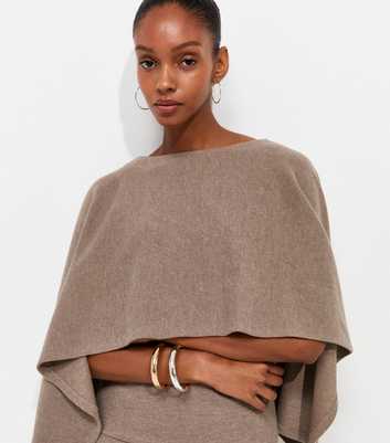 Dark Mink Soft Touch Layered Cape Top