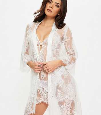 Ann Summers Off White Availing Lace Robe