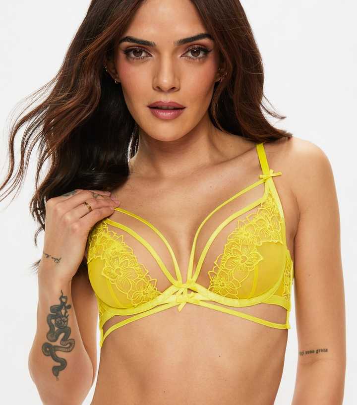 Ann Summers Yellow Floral Affair Non Padded Plunge Bra