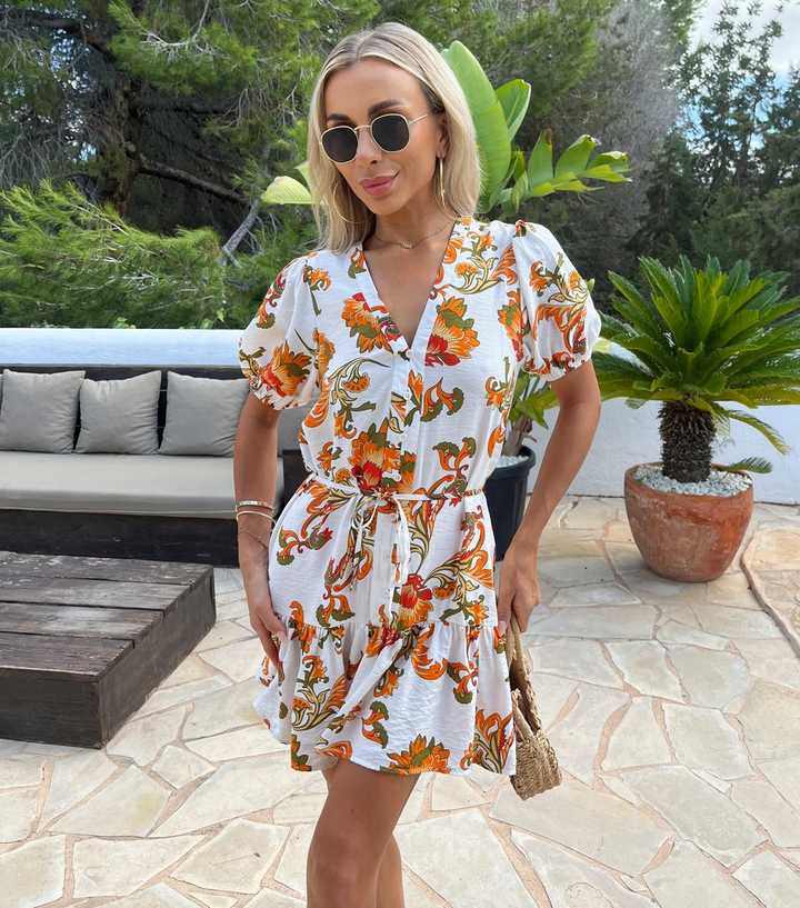 AX Paris Floral Frill Button Mini