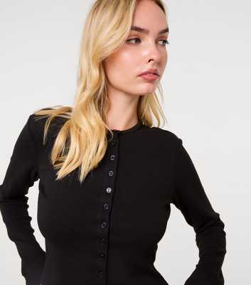 Pink Vanilla Black Mini Ribbed Cardigan