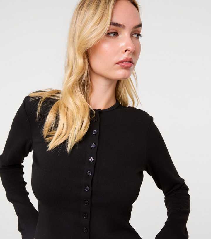 Pink Vanilla Black Mini Ribbed Cardigan