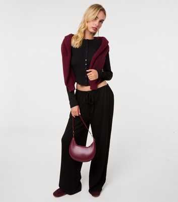 Pink Vanilla Black Mini Ribbed Drawstring Joggers