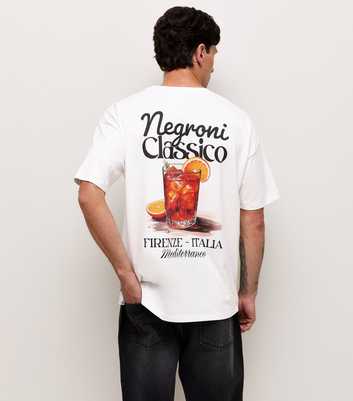 White Cotton Regular Fit Negroni Graphic Print T-Shirt