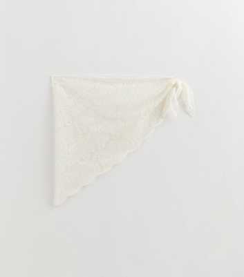 Cream Large Lace Triangle Bandana