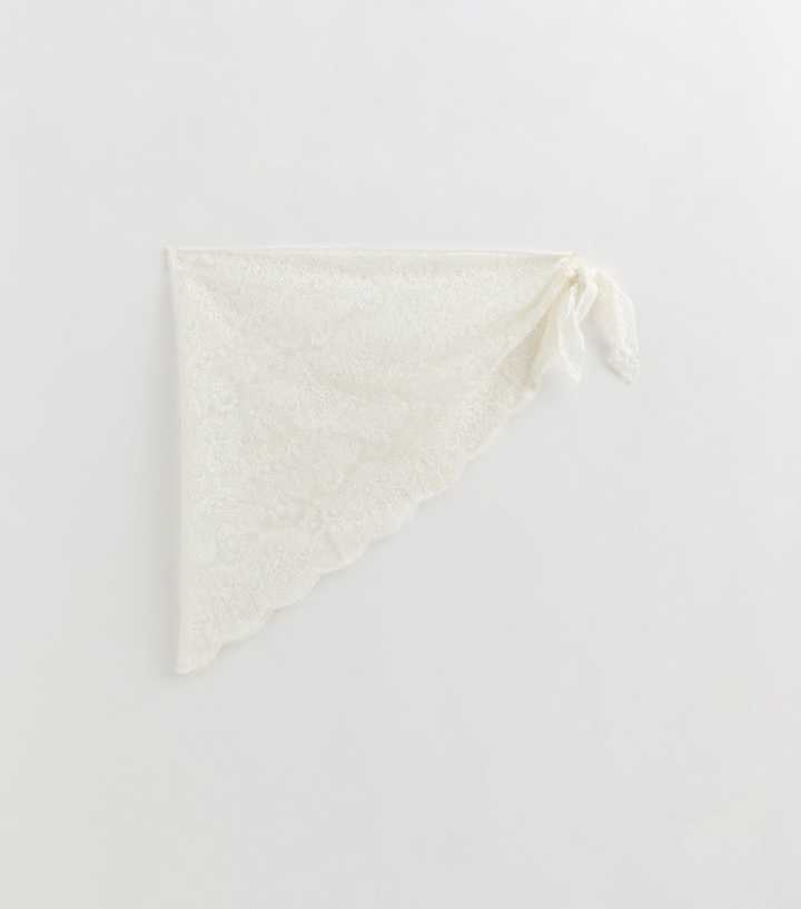 Cream Large Lace Triangle Bandana
