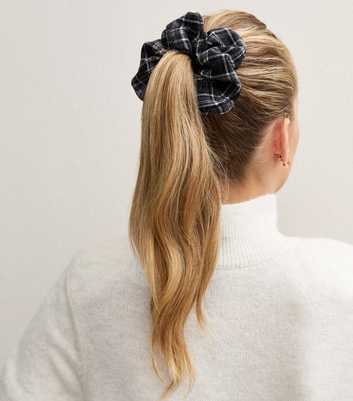 Black Check Scrunchie