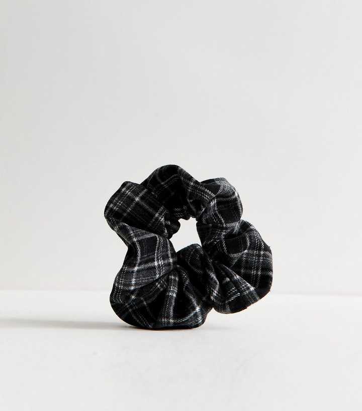 Black Check Scrunchie