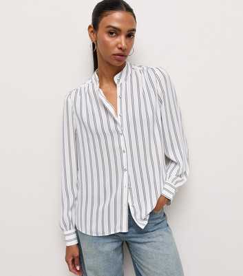 Cream Striped Long Sleeve Shirt