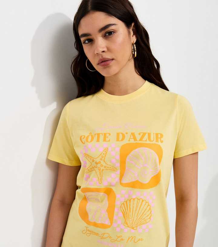 Light Yellow Cotton Côte d'Azur Relaxed Fit T-Shirt