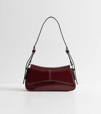 Dark Burgundy Faux Patent Leather Prue Bag