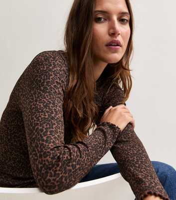 Black Cotton Rich Leopard Print Babylock Top