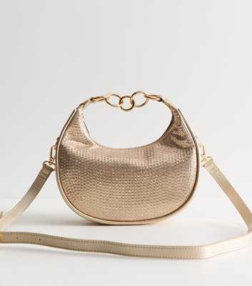 Gold Embellished Chain Handle Grab Bag